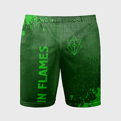 Мужские спортивные шорты In Flames - green gradient вертикально