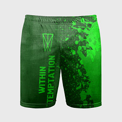 Мужские спортивные шорты Within Temptation - green gradient по-вертикали