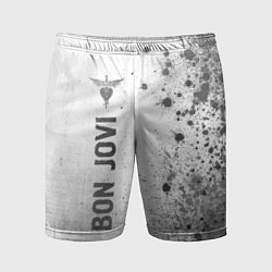 Шорты спортивные мужские Bon Jovi - white gradient по-вертикали, цвет: 3D-принт