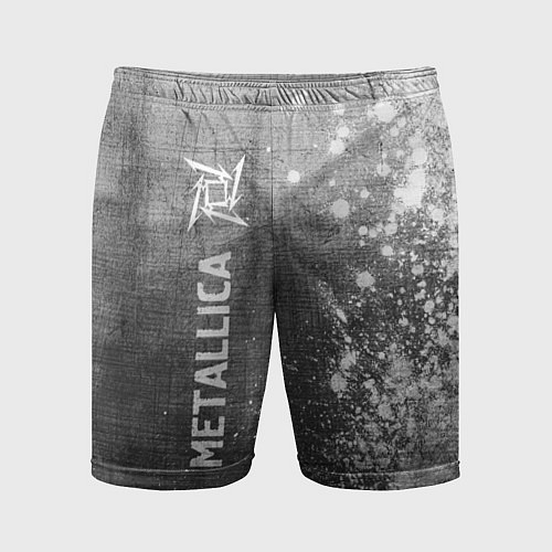 Мужские спортивные шорты Metallica - grey gradient по-вертикали / 3D-принт – фото 1