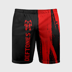 Мужские спортивные шорты Deftones - red gradient по-вертикали