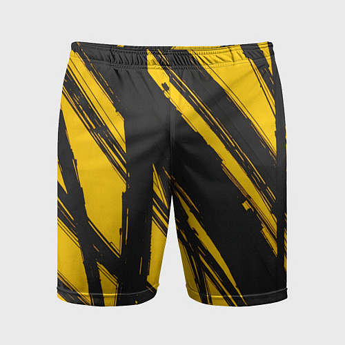 Мужские спортивные шорты Абстракция на желтом / 3D-принт – фото 1
