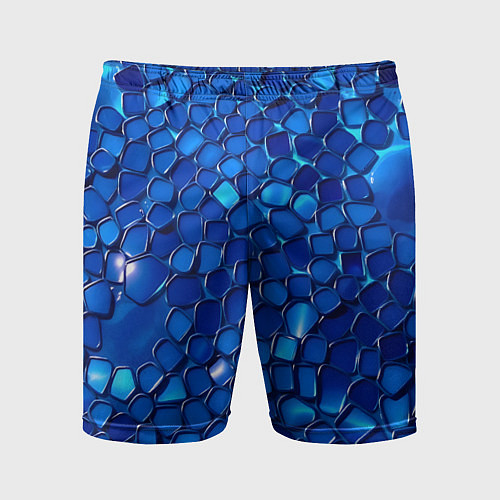 Мужские спортивные шорты Блестящие синие отражения / 3D-принт – фото 1