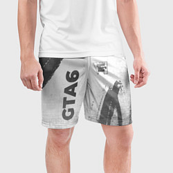 Шорты спортивные мужские GTA6 - white gradient вертикально, цвет: 3D-принт — фото 2