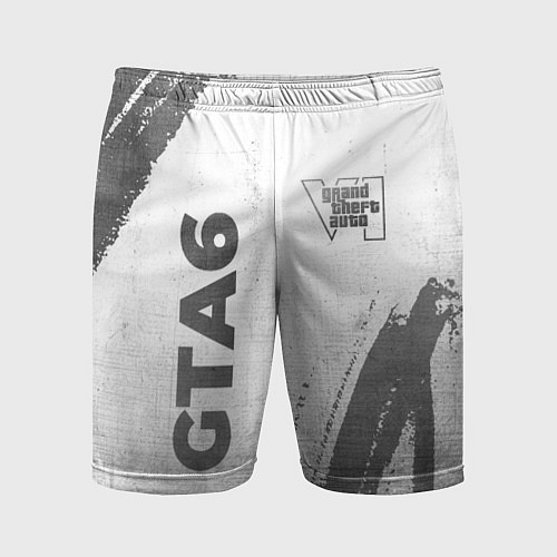 Мужские спортивные шорты GTA6 - white gradient вертикально / 3D-принт – фото 1