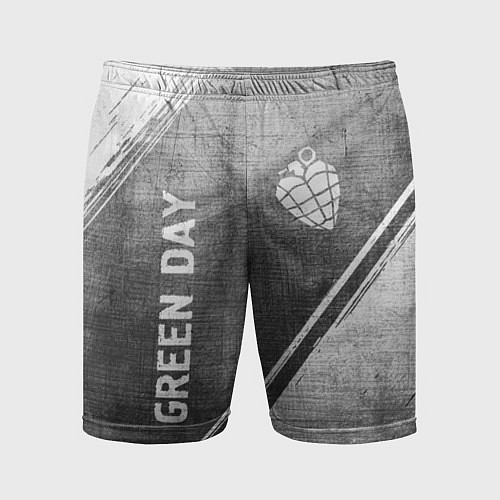 Мужские спортивные шорты Green Day - grey gradient вертикально / 3D-принт – фото 1