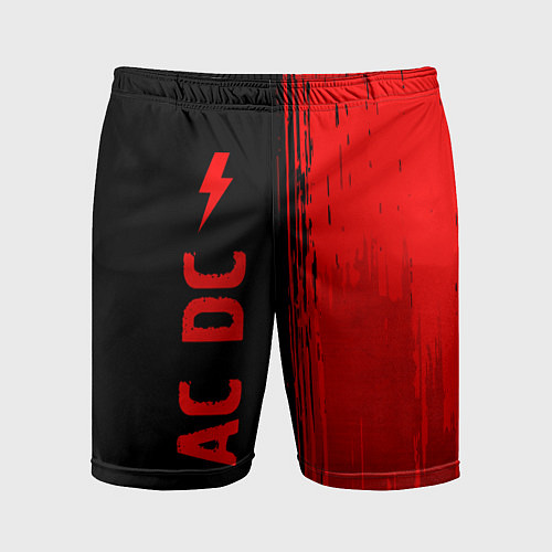 Мужские спортивные шорты AC DC - red gradient по-вертикали / 3D-принт – фото 1