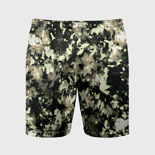 Мужские спортивные шорты Пятнистый чёрно-бежевый / 3D-принт – фото 1