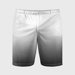 Шорты спортивные мужские Из белого в чёрный градиент с точками, цвет: 3D-принт
