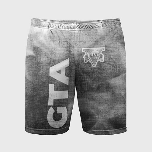 Мужские спортивные шорты GTA - grey gradient вертикально / 3D-принт – фото 1
