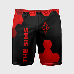 Шорты спортивные мужские The Sims - red gradient вертикально, цвет: 3D-принт