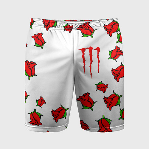 Мужские спортивные шорты Monster energy steel rose / 3D-принт – фото 1
