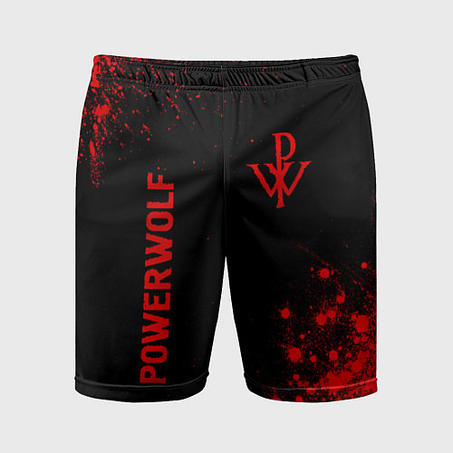 Мужские спортивные шорты Powerwolf - red gradient вертикально / 3D-принт – фото 1