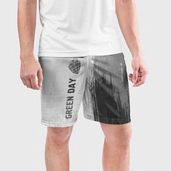 Шорты спортивные мужские Green Day - white gradient по-вертикали, цвет: 3D-принт — фото 2