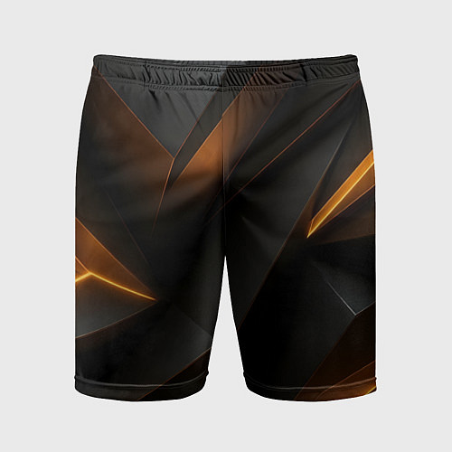 Мужские спортивные шорты Черная текстура с углами / 3D-принт – фото 1