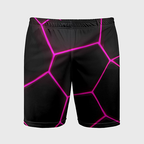 Мужские спортивные шорты Черные соты текстура / 3D-принт – фото 1