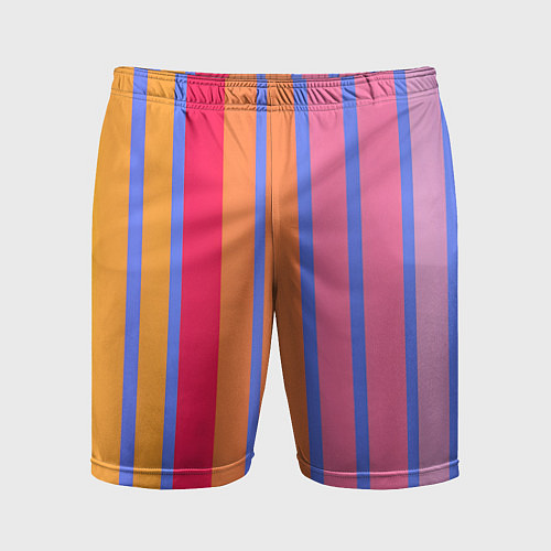Мужские спортивные шорты Теплые цветные полосы / 3D-принт – фото 1