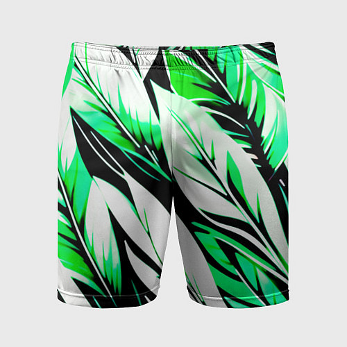 Мужские спортивные шорты Крупные листья абстракция / 3D-принт – фото 1