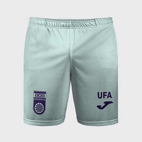 Мужские спортивные шорты Фк Уфа - мятный цвет с текстурой / 3D-принт – фото 1