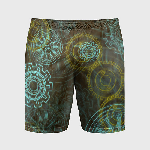 Мужские спортивные шорты Стимпанк механизм / 3D-принт – фото 1