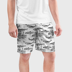 Шорты спортивные мужские Корюшка и рыбалка в Питере паттерн, цвет: 3D-принт — фото 2