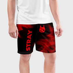 Шорты спортивные мужские Stray - red gradient вертикально, цвет: 3D-принт — фото 2