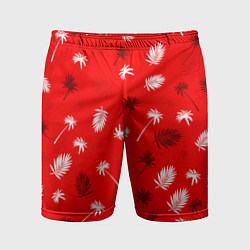 Шорты спортивные мужские Текстура красной гавайской рубашки, цвет: 3D-принт