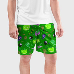 Шорты спортивные мужские Halloween green, цвет: 3D-принт — фото 2
