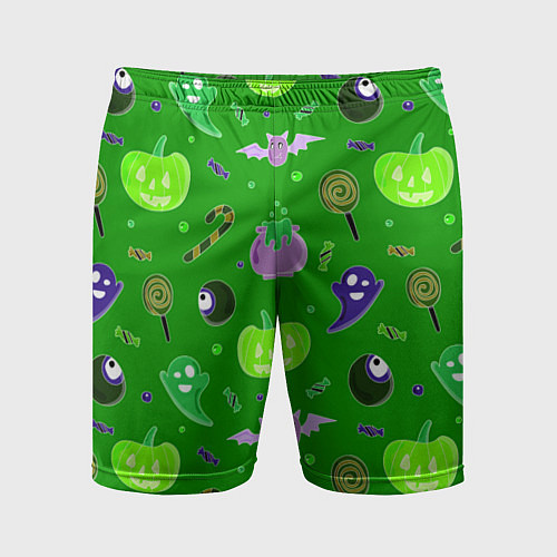 Мужские спортивные шорты Halloween green / 3D-принт – фото 1