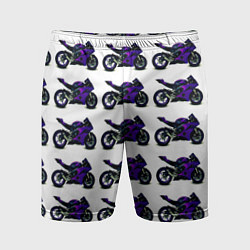 Шорты спортивные мужские Motorcycle purple gloss, цвет: 3D-принт