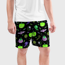 Шорты спортивные мужские Halloween black pumpkin pattern, цвет: 3D-принт — фото 2