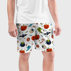 Шорты спортивные мужские Halloween pumpkin show, цвет: 3D-принт — фото 2