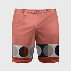 Шорты спортивные мужские Луна Малевича розовый томат, цвет: 3D-принт