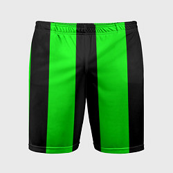 Шорты спортивные мужские Color green black line, цвет: 3D-принт