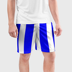 Шорты спортивные мужские Color white blue line, цвет: 3D-принт — фото 2