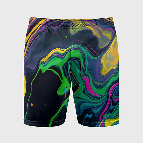 Мужские спортивные шорты Разводы и переливы разноцветной краски / 3D-принт – фото 1