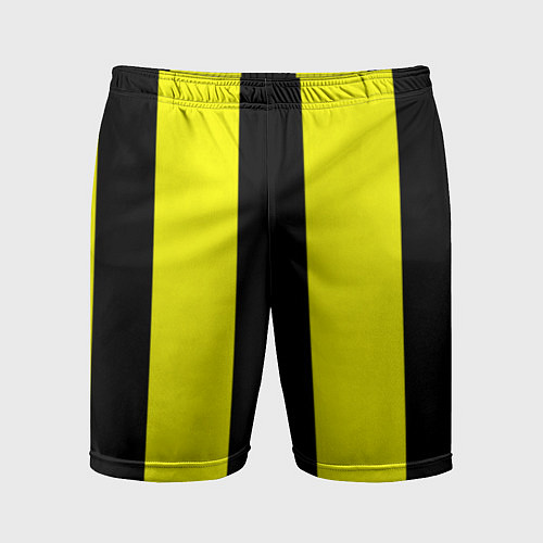 Мужские спортивные шорты Color yellow black line / 3D-принт – фото 1