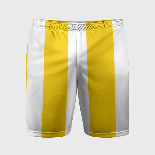 Мужские спортивные шорты Color yellow white line / 3D-принт – фото 1
