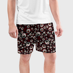 Шорты спортивные мужские Глаза монстры, цвет: 3D-принт — фото 2