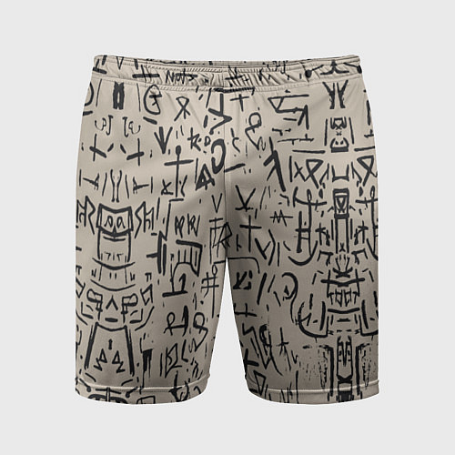 Мужские спортивные шорты Иероглифы маори / 3D-принт – фото 1
