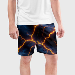 Шорты спортивные мужские Молния на камуфляжной текстуре, цвет: 3D-принт — фото 2