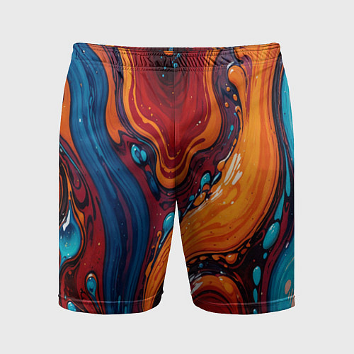Мужские спортивные шорты Пламя и синева / 3D-принт – фото 1