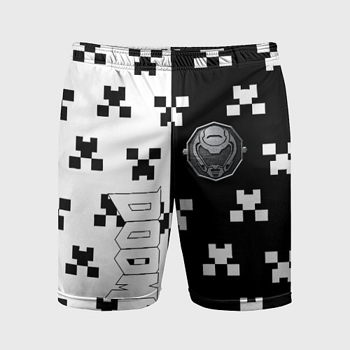 Мужские спортивные шорты Doom x minecraft pattern / 3D-принт – фото 1