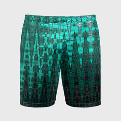 Шорты спортивные мужские Нефритовый зелёный абстракция, цвет: 3D-принт