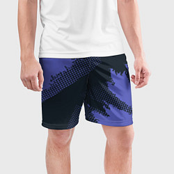 Шорты спортивные мужские Абстрактная текстура в синем, цвет: 3D-принт — фото 2
