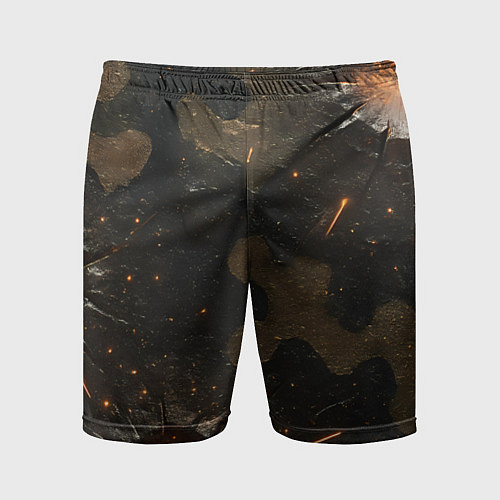 Мужские спортивные шорты Камуфляж со следами от пуль / 3D-принт – фото 1