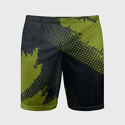 Шорты спортивные мужские Абстрактная текстура в зеленом, цвет: 3D-принт