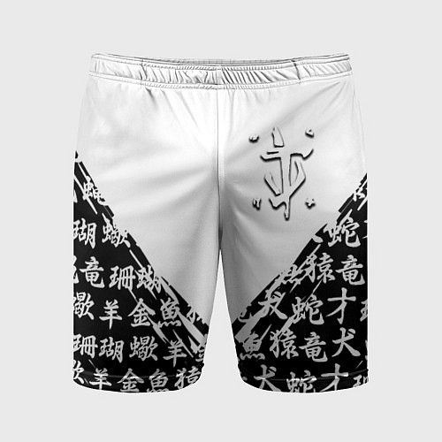 Мужские спортивные шорты Doom японские символы / 3D-принт – фото 1