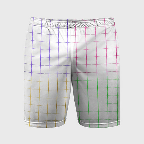 Мужские спортивные шорты Color white multicolored stripes / 3D-принт – фото 1