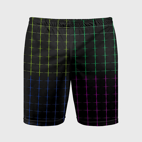 Мужские спортивные шорты Color black multicolored stripes / 3D-принт – фото 1